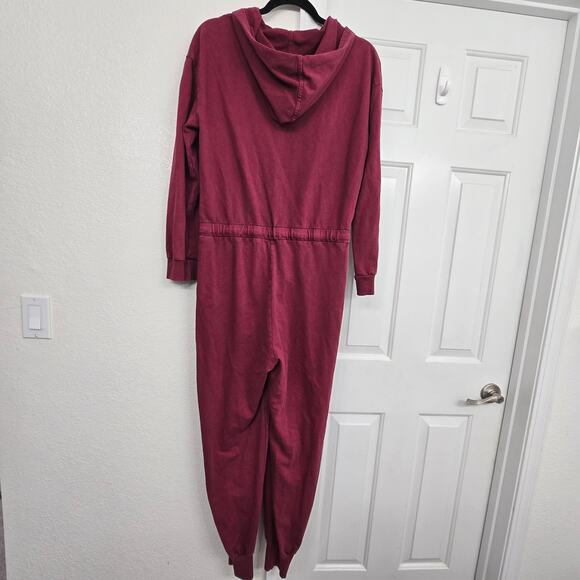 Sundance Embroidered Hoodie Jumpsuit Sz M Pink Floral Boho Cabincore Cozy Lounge - Picture 4 of 8